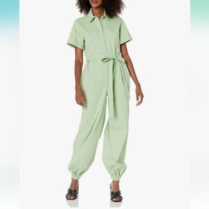 The Drop jalisaevaughn Light Green Belted Button Up Jumpsuit Size NWT See Detail